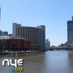 The Wharf Hotel from the south bank of the Yarra