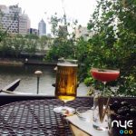 Waterslide balcony drinks with view over Yarra