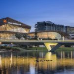View of Adelaide Convention Centre from the River Torrens
