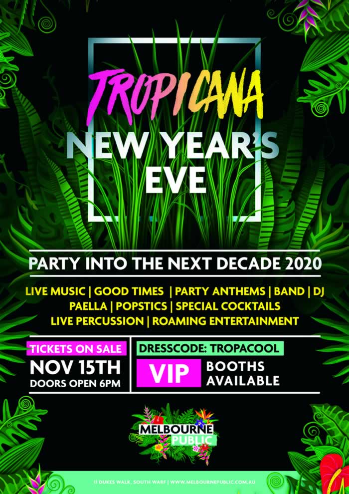 New Year's Eve Melbourne ideas for NYE party and dining