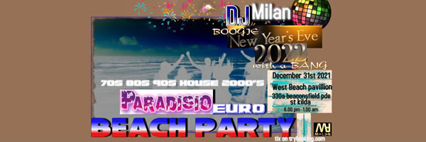 DJ Milan New Year's Eve Paradiso Euro Beach Party Melbourne